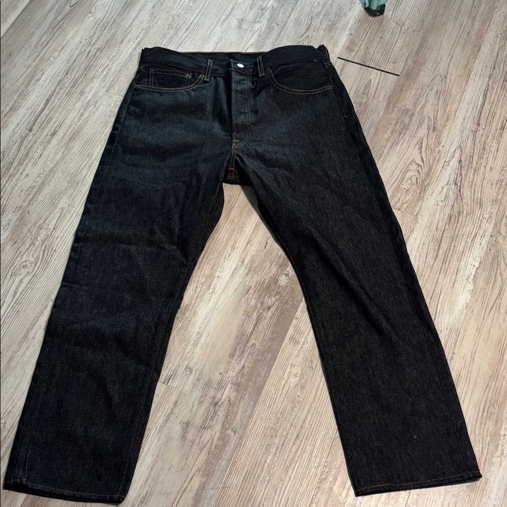 Men's Straight Black Denim Jeans - Classic Straight Fit